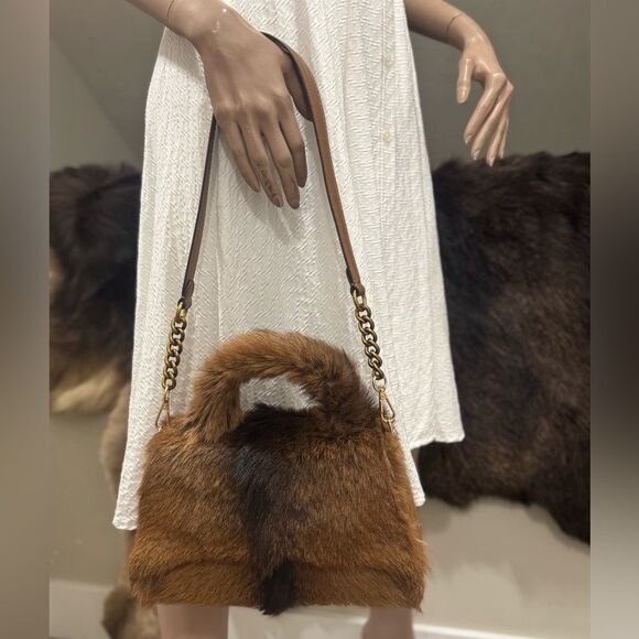 Gorgeous Real Hair On Goat-hide Handmade Top Handle Bag/Shoulder Bag/Crossbody - Picture 6 of 16